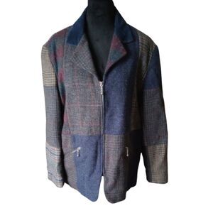 Charles Klein Women's Size 12 Wool Blend Plaid Blazer -Vintage